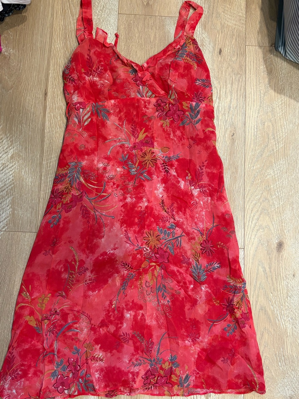 Red Floral Slip Dress